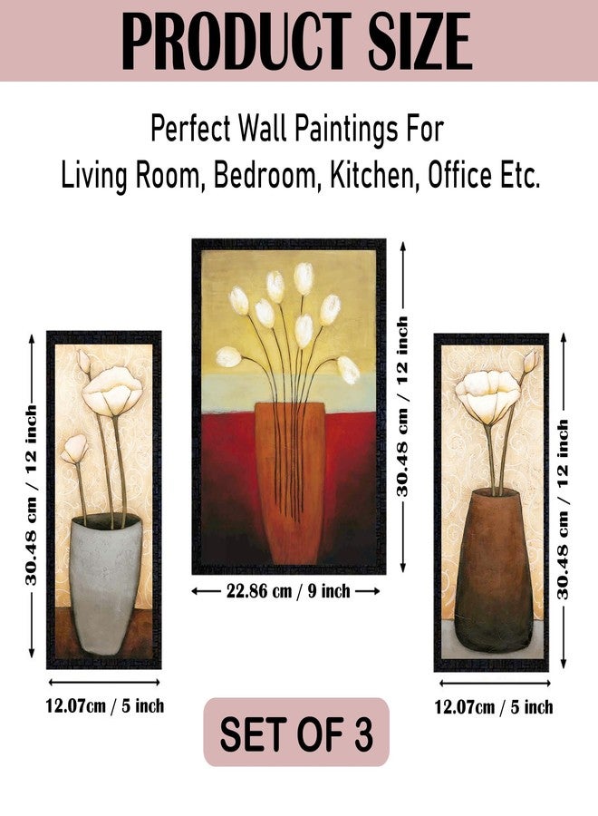 Rousrie Wall Painting Frames For decor, Pictures Frame For Living Room, Home Decoration, Bedroom, Set of 3, 1pc- 23 x 30 cm, 2pc- 12.5 x 30 cm (Design 11) - Image 5